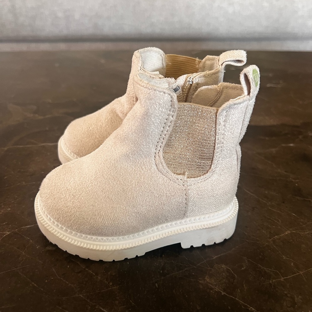 Kids Beige Ankle Boots